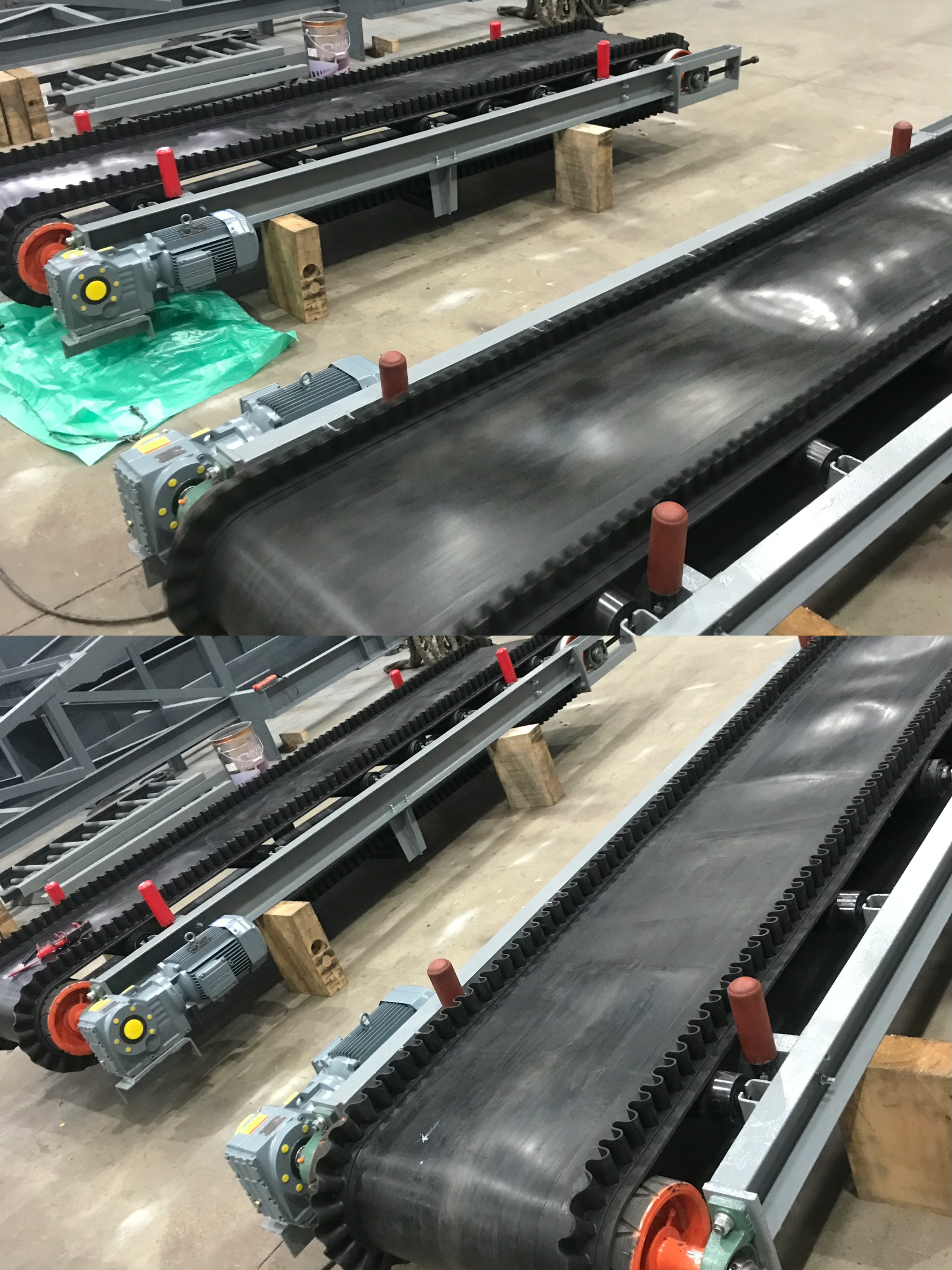 Sabuk conveyor commissioning, instalasi lan ngirim